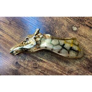 1992 Christopher Ross Giraffe 24k Gold Plated Safari Glass Eyes Belt Buckle